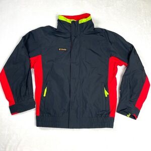 Columbia Bugaboo Jacket Mens S Black Red Vintage Colorblock Waterproof Shell